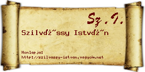 Szilvássy István névjegykártya